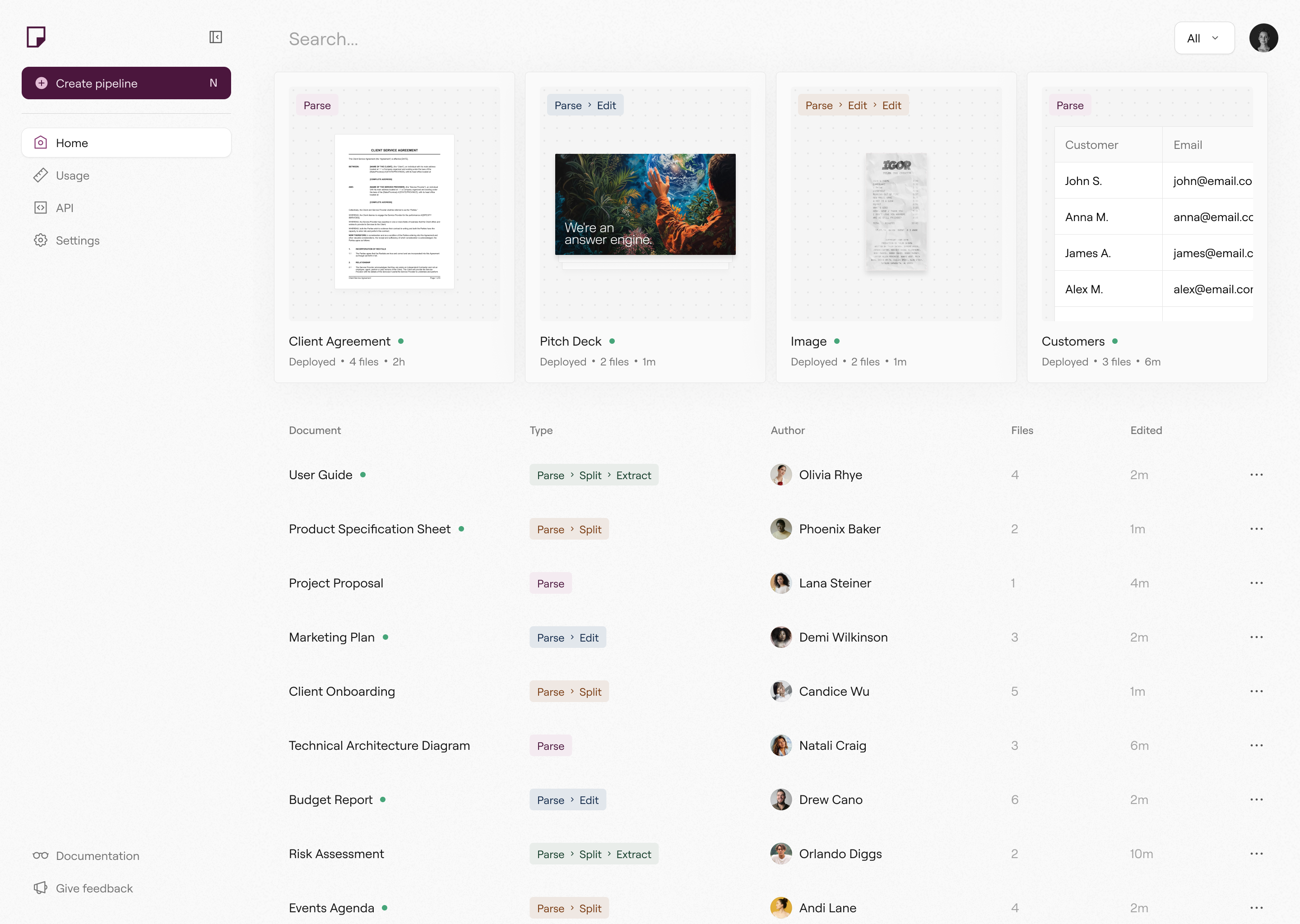 Redesigned homepage